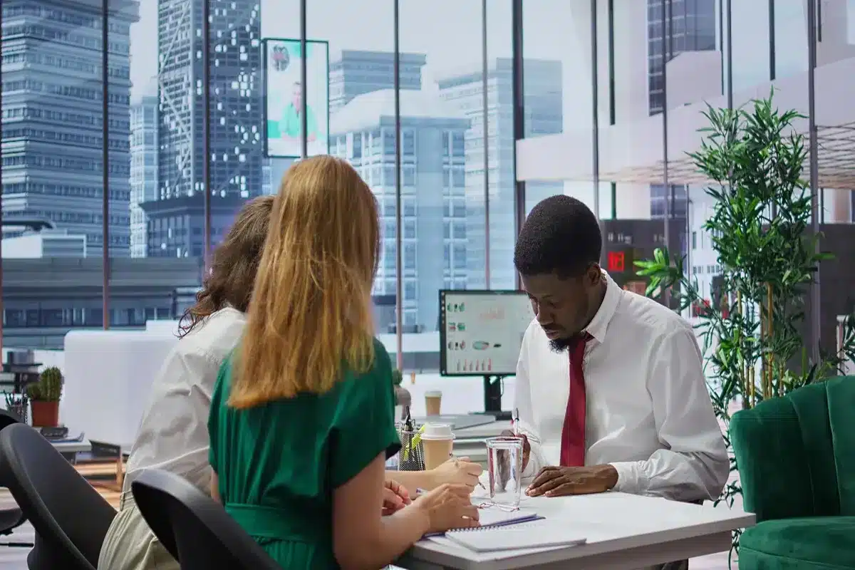 job-seeker-at-interview-writing-his-name